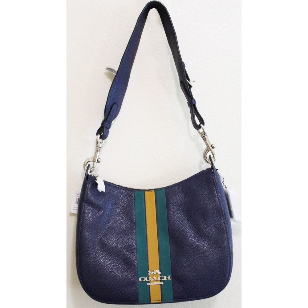 NWT Authentic Coach Jes Hobo With Varsity Stripe- Blue